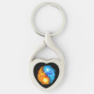 Tvillinglampor Twisted Heart Silverfärgad Nyckelring