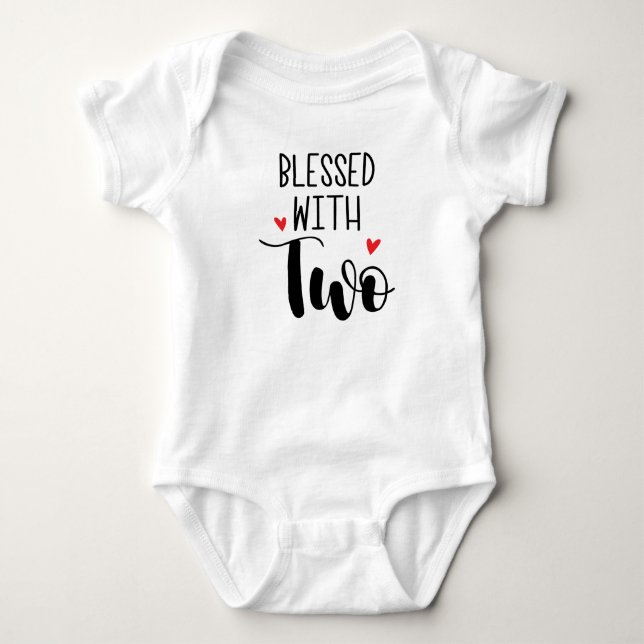 Tvillinglycko Baby-bodysuit T Shirt (Framsida)