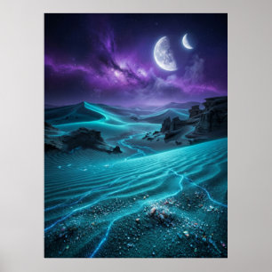 Tvillingmåne Alien Öken Glöd Poster