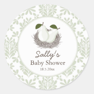 Tvillingpärlfäst Runt Klistermärke