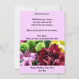 Tvillingplatta hälsningskort för födelsedag