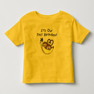 Tvillingpojkar 1:a födelsedag Tshirts och gåvor
