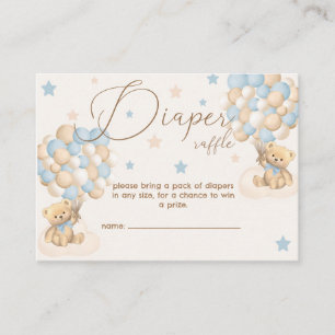 Tvillingpojkar Baby Shower Blöja Lotteri Tilläggskort