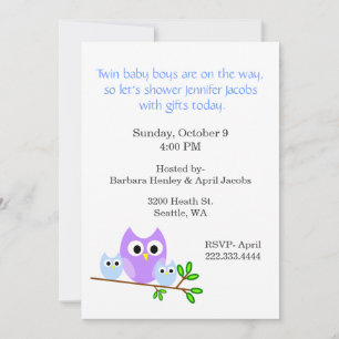 Tvillingpojkar Baby Shower-inbjudan Inbjudningar