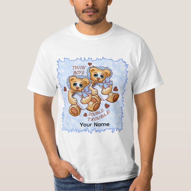 Tvillingpojkar Besvär T Shirt (Framsida)