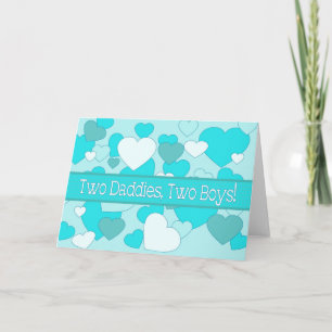 Tvillingpojkar, grattisar för homosexuella föräldr kort