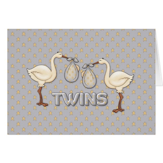 Tvillingpojkar Hälsningskort (Framsidan Horizontal)