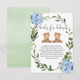 Tvillingpojkar nallar Greenery Blue bokar för baby Tilläggskort