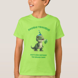 Tvillingpojke Dinosaurie Födelsedags T-Shirt The W