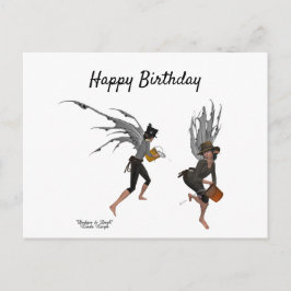 Tvillingpojks Regn Faerierna Födelsedagskort Vykort