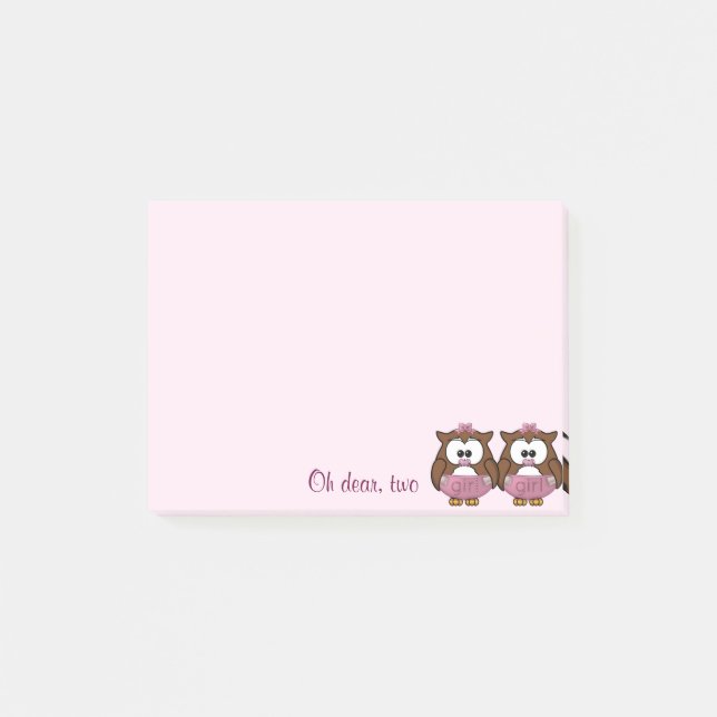Tvillingprinsessa uggla Post-it-Notes-pad Post-it Block (Framsida)