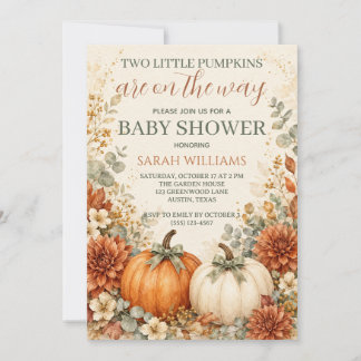 Tvillingpumpa Babyshower Inbjudningar