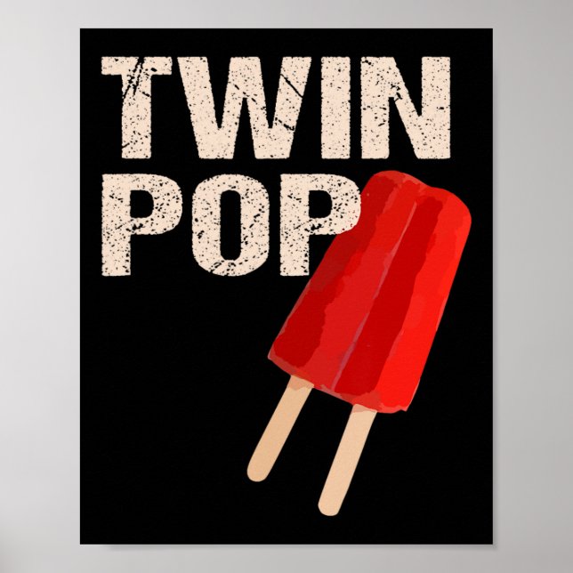 Tvillingpunktsgåva för farfar Twillingar Pappa Far Poster (Framsidan)