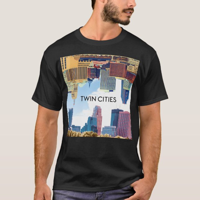 Tvillingstäderna Minneapolis Och Saint Paul Minnes T Shirt (Framsida)