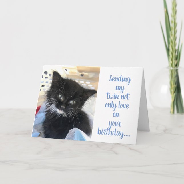 **TVILLINGSYSSTER**  DIN FÖDELSEDAGSÖNSKAN & LÖFTE KORT (Framsida)