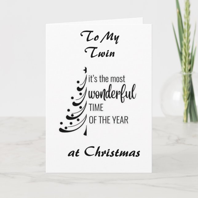 *TVILLINGSYSSTER* DU GÖR VARJE DAG UNDERBAR JUL HELGKORT (Framsida)