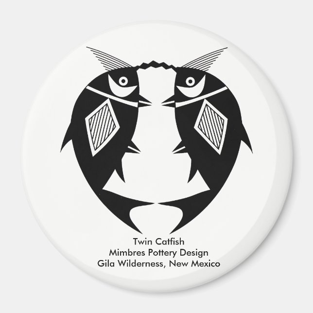 Tvillingtorsk, Mimbres pottery Design Magnet (Framsidan)