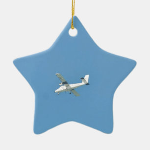Tvillingutgång under flygning julgransprydnad keramik