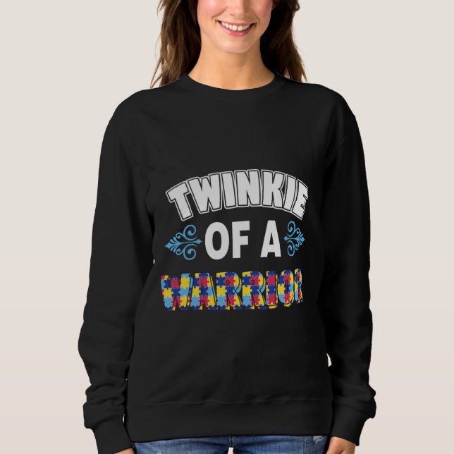 Tvillinkie of a Warrior Autism Awareness T Shirt (Framsida)