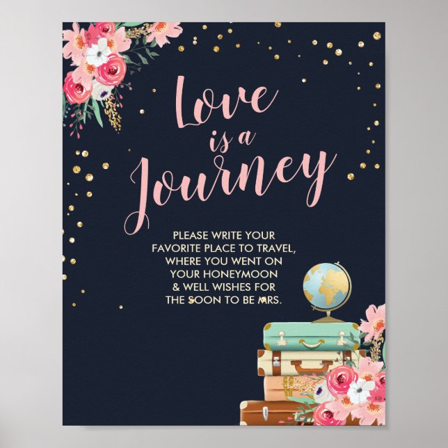 Tvinga av skylt Travel dusch Miss till Mrs. (Framsidan)