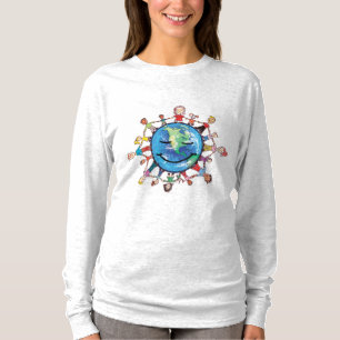Tvinga fält för bra kvinna långa muff T-tröja T-shirt