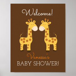 Tvinga Giraffes Twillingars Baby Shower-skylt Poster