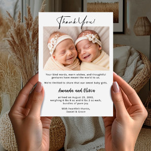 Tvinga Girls Baby - tackkort med foto Meddelande