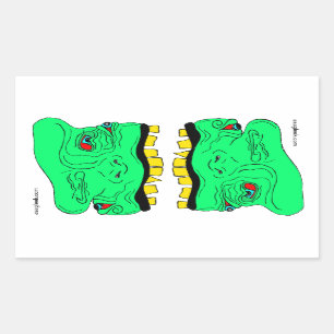 Tvinga Goblin-huvuden Sticker Rektangulärt Klistermärke