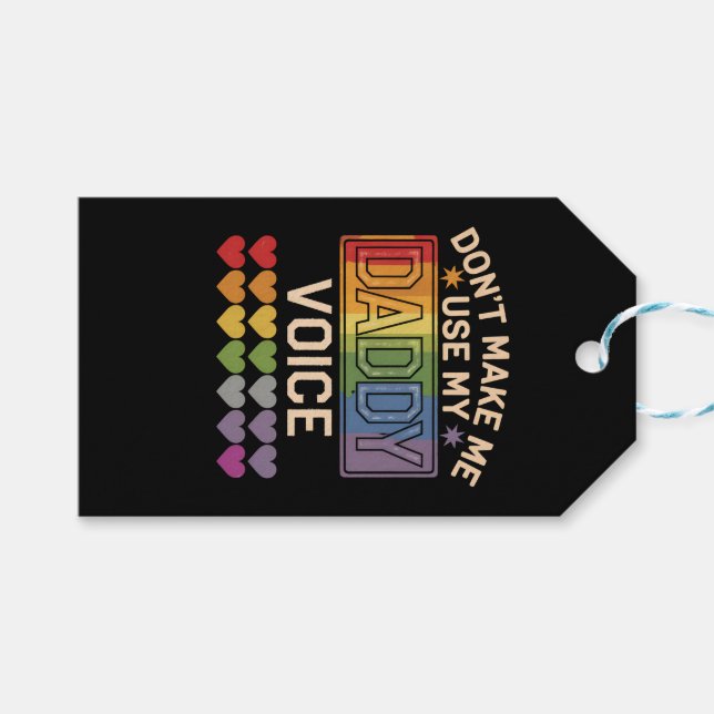 Tvinga mig inte att använda pappas röst HBTQ-regnb Presentetikett (Framsidan (Horisontell))