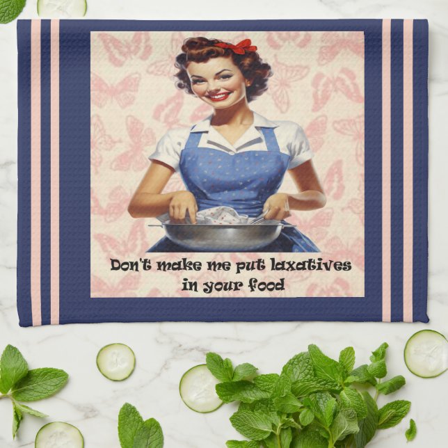 Tvinga mig inte att lägga laxermedel i mathandduke kökshandduk (Vikta)