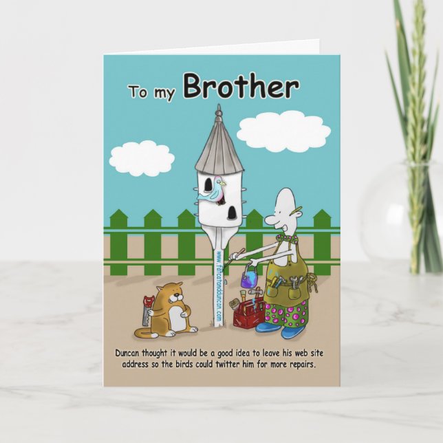 Tvinga mig lustigt Brother Birthday-kort Kort (Framsida)