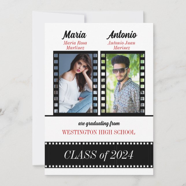 Tvinga Student Studenten klassiskt filmtema Red Inbjudningar (Framsida)