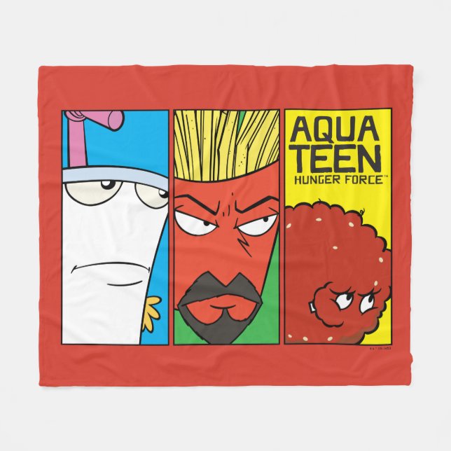 Tvinga teckenpanelsgrafik för Aqua Tonåring Hungri Fleecefilt (Framsidan (Horisontell))