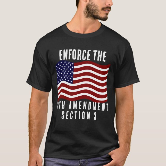 Tvinga USA:s fjortonde ändring USA:s politiska T Shirt (Framsida)
