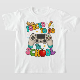 Tvingad att gå till skolan Gamer Tillbaka till sko T Shirt