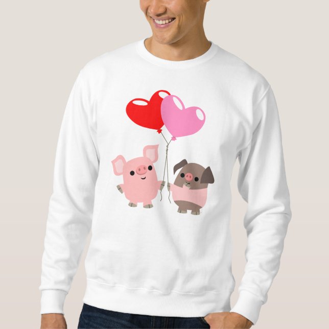Tvinklade hörn (Tecknad Grisar) T-shirt Långärmad Tröja (Framsida)