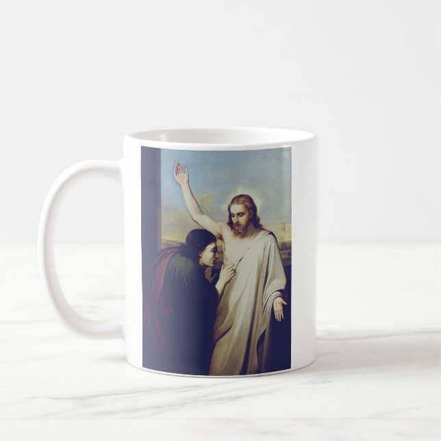 Tvivlande Sankt Thomas av Silvestro Lega Kaffemugg (Vänster)