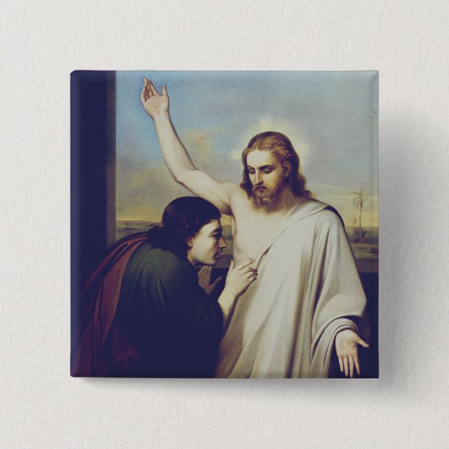 Tvivlande Sankt Thomas av Silvestro Lega Knapp (Framsida)