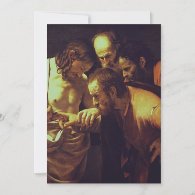 Tvivlet hos Thomas av Caravaggio Inbjudningar (Framsida)