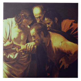 Tvivlet hos Thomas av Caravaggio Kakelplatta