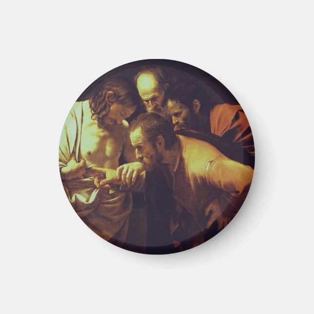 Tvivlet hos Thomas av Caravaggio Magnet (Framsidan)
