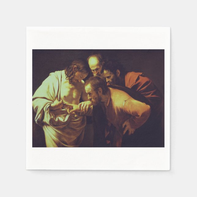 Tvivlet hos Thomas av Caravaggio Pappersservett (Framsidan)