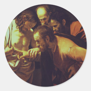 Tvivlet hos Thomas av Caravaggio Runt Klistermärke