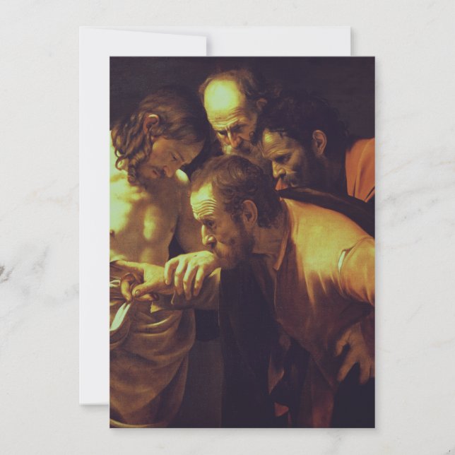 Tvivlet hos Thomas av Caravaggio Tack Kort (Framsida)