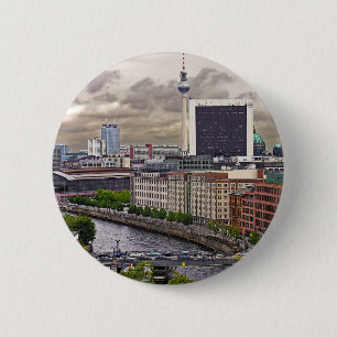 Tvtorn (Fernsehturm), Berlin som är panorama- Knapp