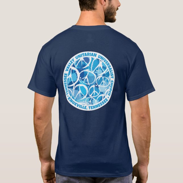 TVUC-Fredstecken i blå skuggor T Shirt (Baksida)