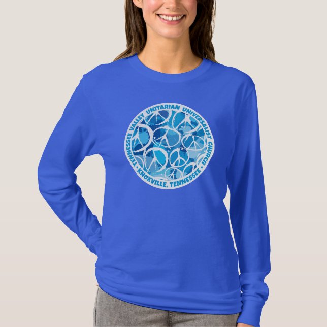 TVUC-Fredstecken i blå skuggor T Shirt (Framsida)