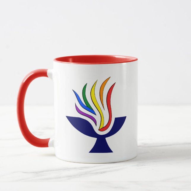 TVUC Symbol Flaming Chalice Logotyp Mugg (Vänster)