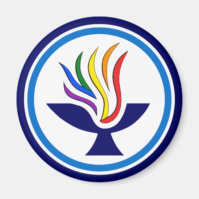 TVUUC flammande fackelsköld Magnet (Framsidan)