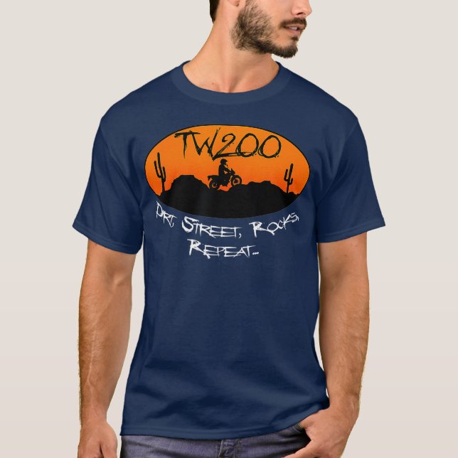 TW200 Trailway Enduro OffRoad Rocks T Shirt (Framsida)
